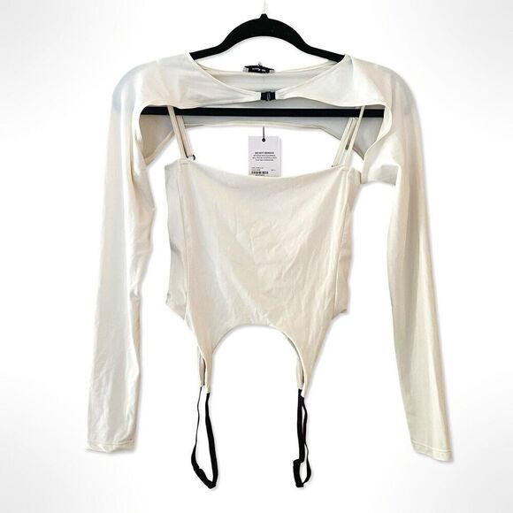 Miaou Phoenix Top Ivory White Shrug Tank Corset Sz S NWT Revolve $235 - Picture 7 of 10